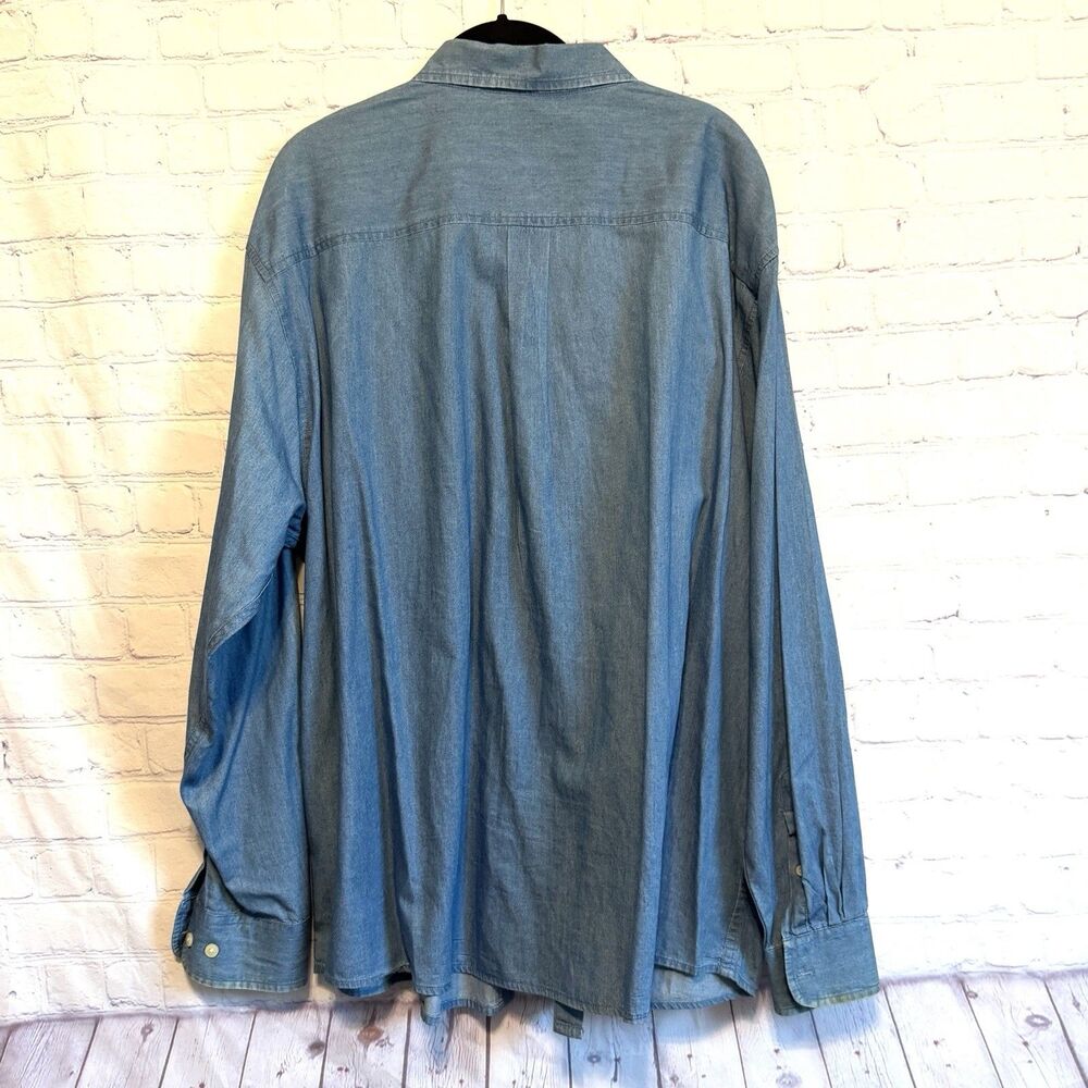 Vintage Basic Editions Chambray Button Front Up S… - image 4
